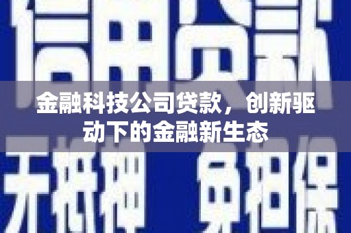 崆峒金融科技公司贷款，创新驱动下的金融新生态