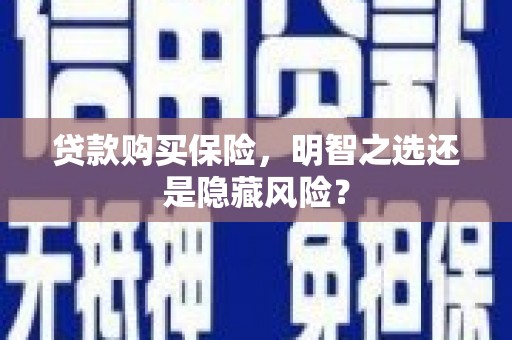 崆峒贷款购买保险，明智之选还是隐藏风险？