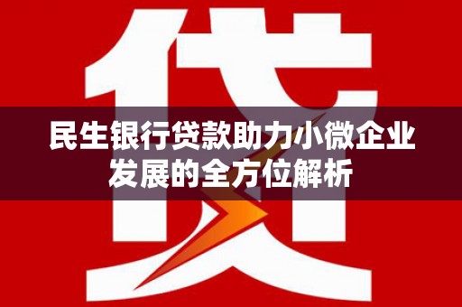 崆峒民生银行贷款助力小微企业发展的全方位解析