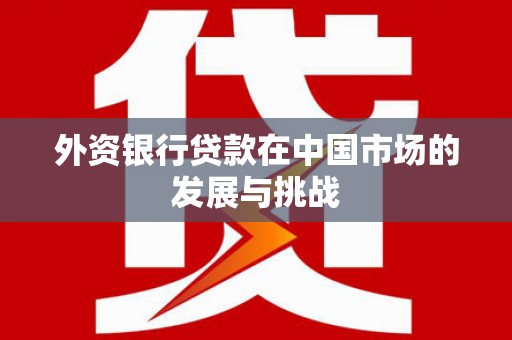 崆峒外资银行贷款在中国市场的发展与挑战