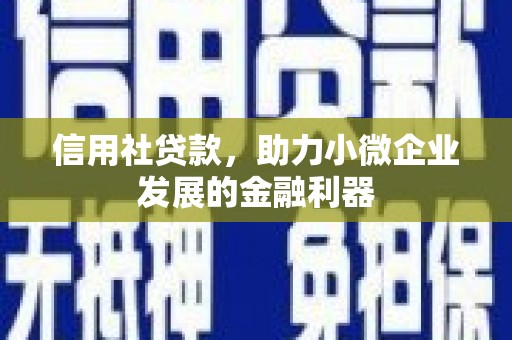 崆峒信用社贷款，助力小微企业发展的金融利器