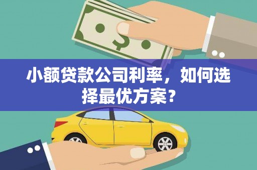 崆峒小额贷款公司利率，如何选择最优方案？