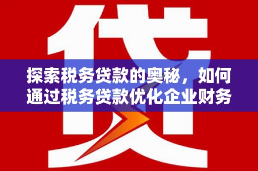 崆峒探索税务贷款的奥秘，如何通过税务贷款优化企业财务