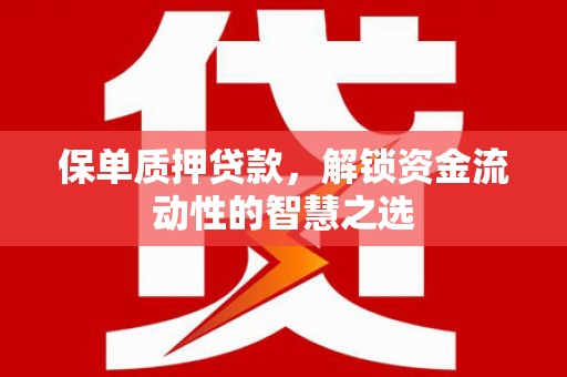 崆峒保单质押贷款，解锁资金流动性的智慧之选