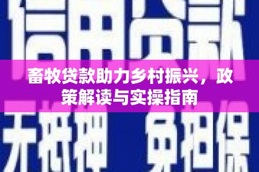 崆峒畜牧贷款助力乡村振兴，政策解读与实操指南